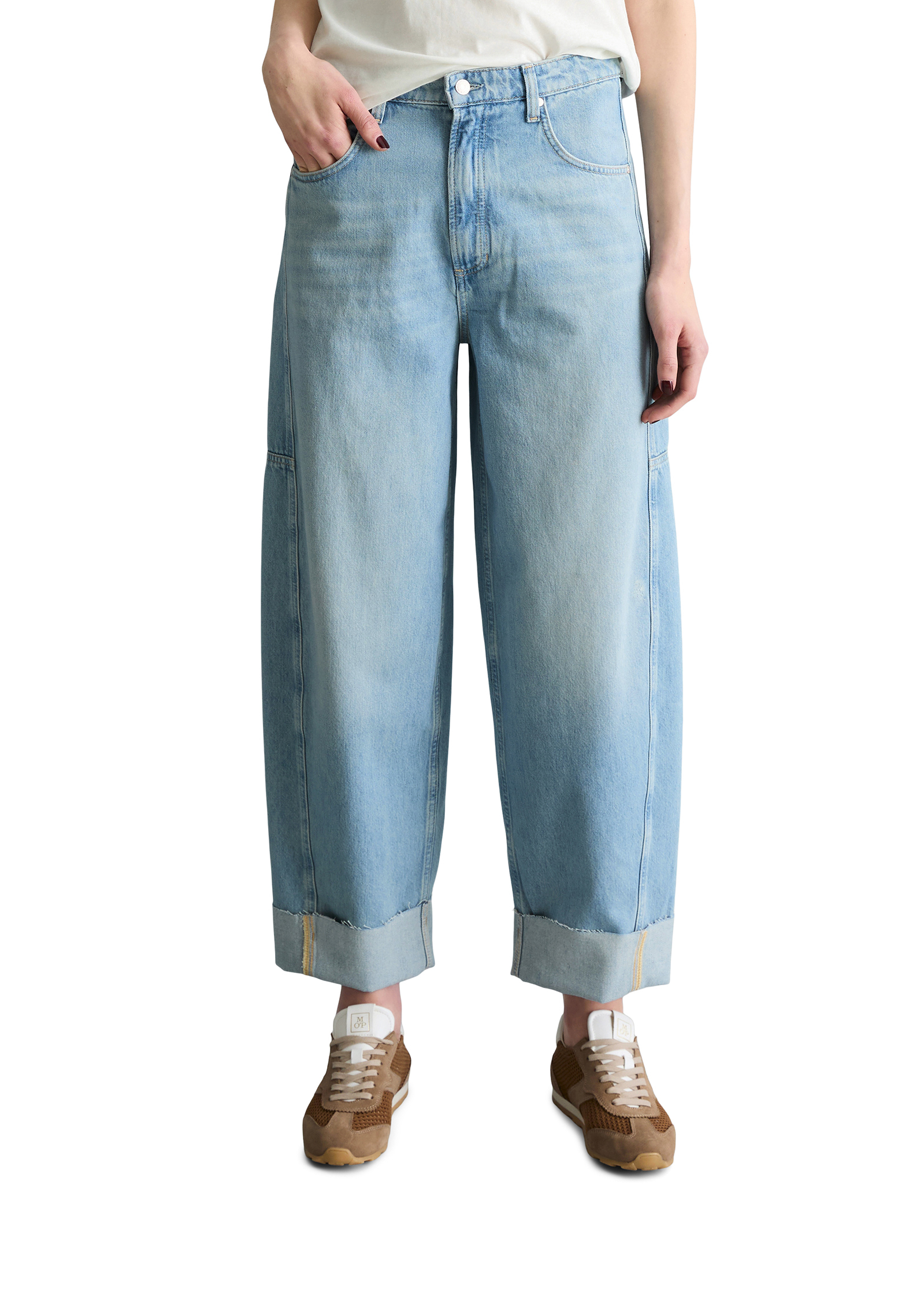 Jeans modèle Enni large barrel cropped en pur coton bio, MARC O’POLO DENIM