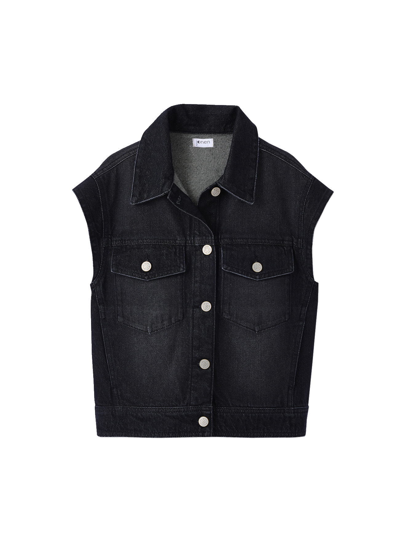 Veste en jean oversize sans manches, JONEN
