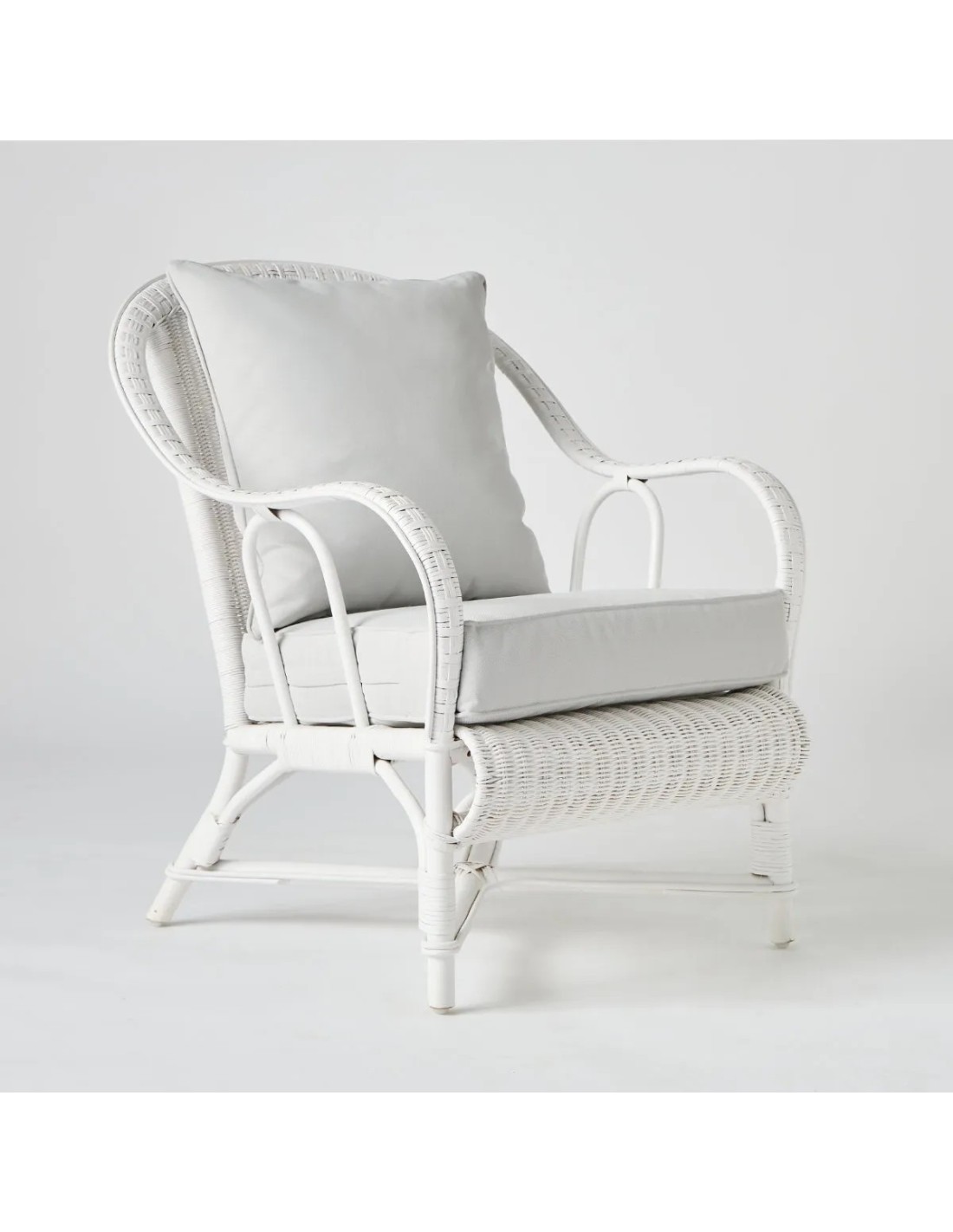 Fauteuil en rotin PRIMAVERA tissu gris perle, KOK