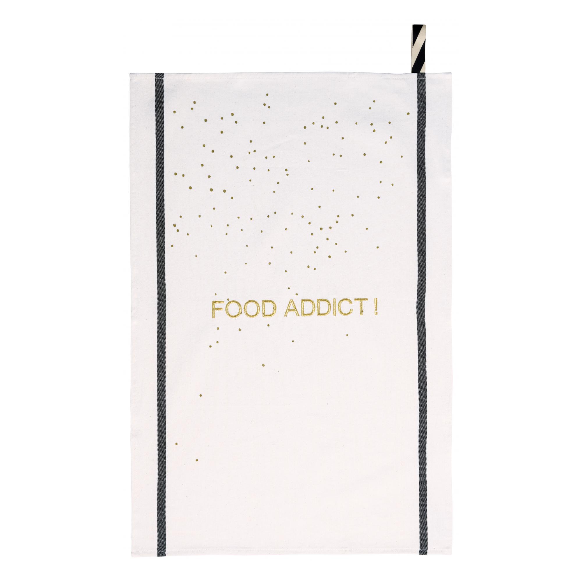 Torchon Food Addict Or, LA CERISE SUR LE GATEAU
