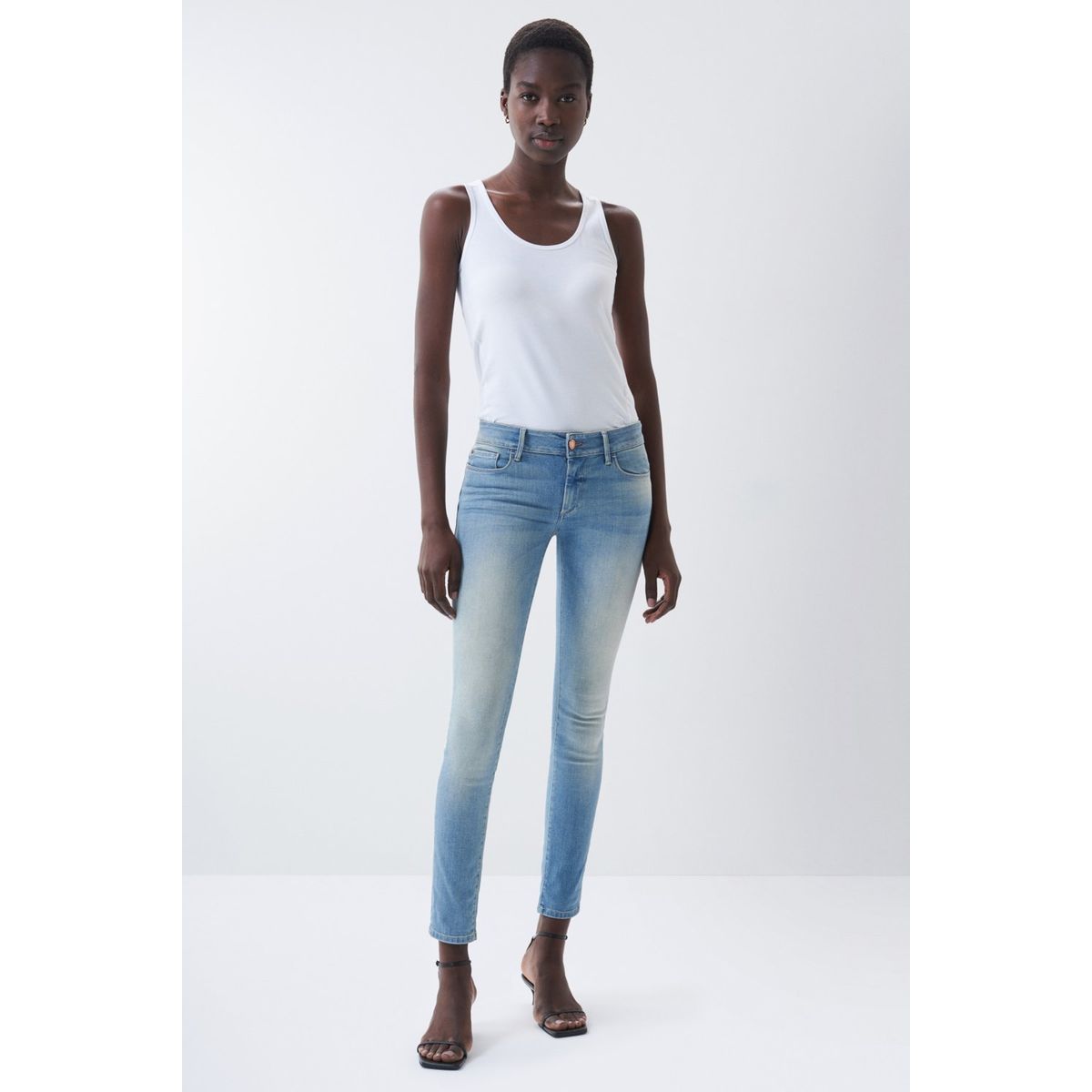 Jean femme bleu clair taille basse La Redoute