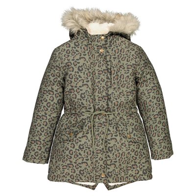 Printed Hooded Parka with Faux Fur Trim LA REDOUTE COLLECTIONS