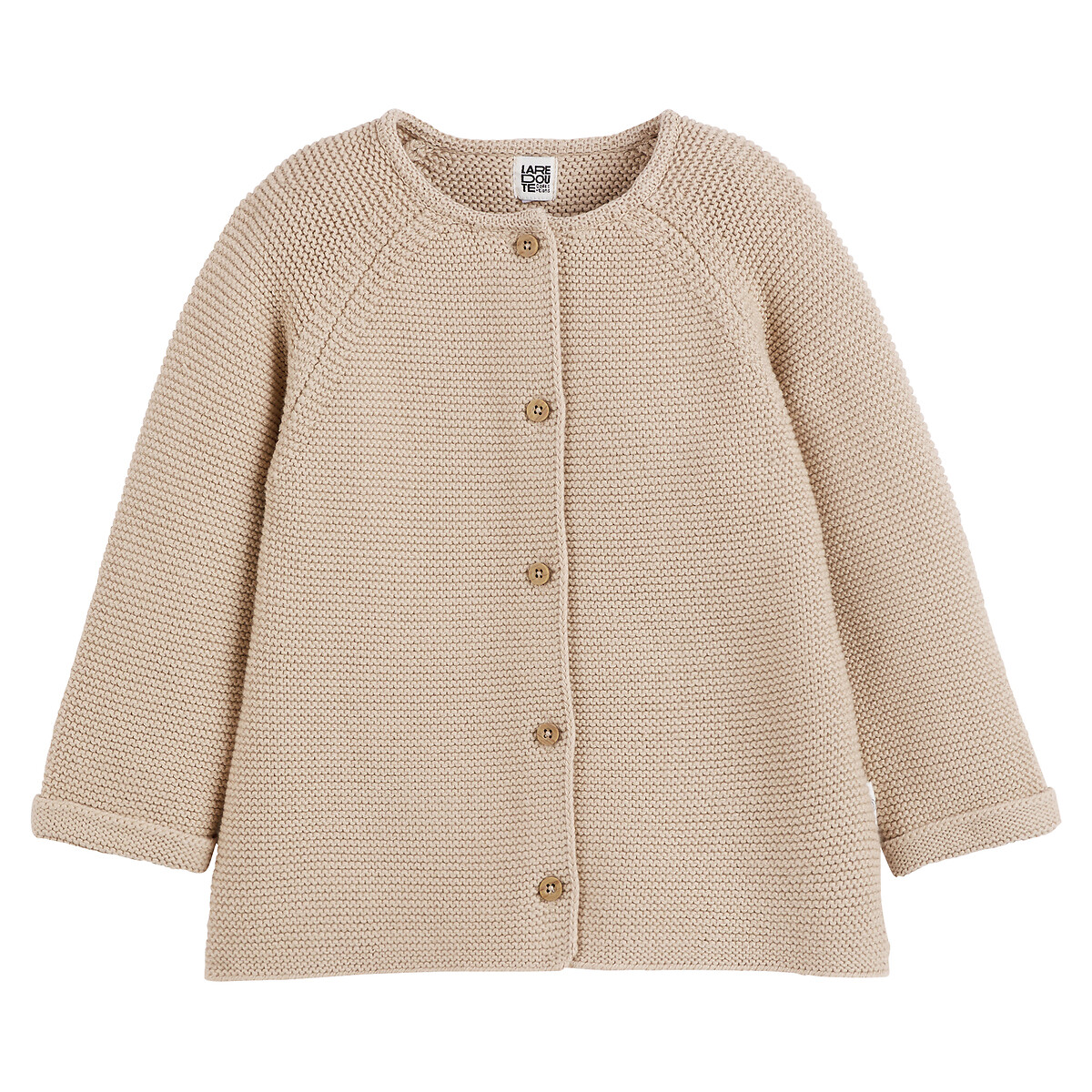 Gilet boutonné en point mousse, LA REDOUTE COLLECTIONS