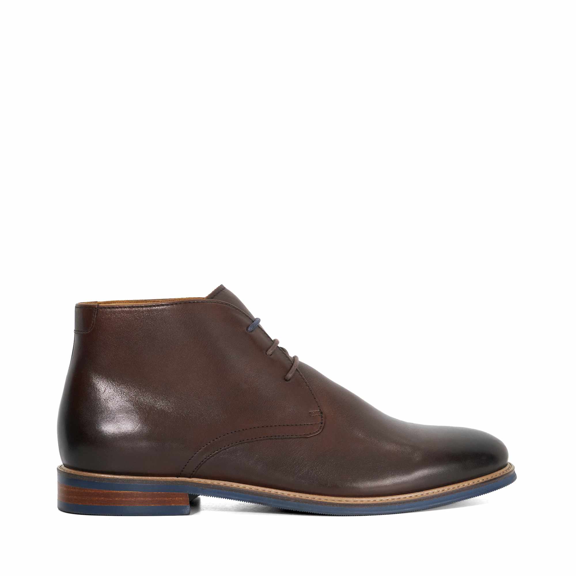 Bottes à lacets en cuir à bout arrondi coupe large - MILLERS Wide Fit, DUNE LONDON