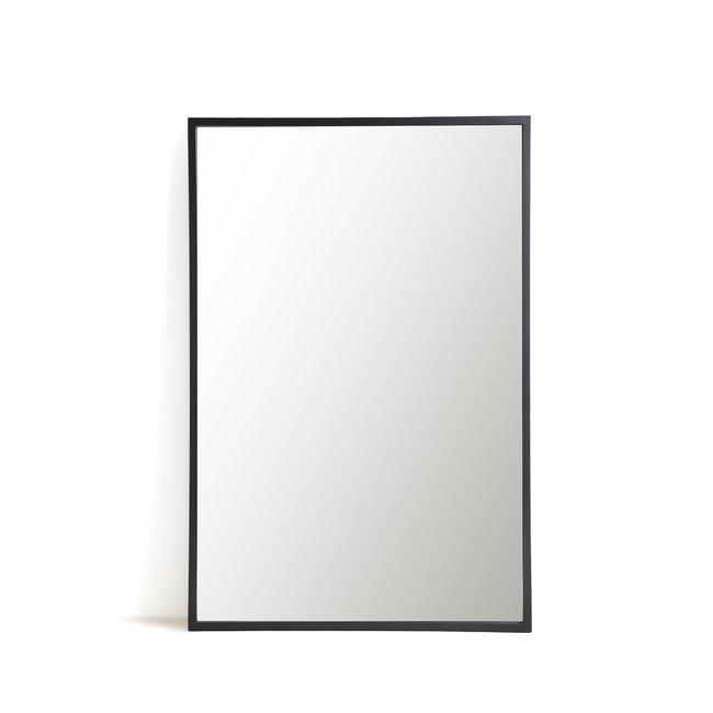Espejo rectangular de metal XXL 120x180 cm, Lenaig negro <span itemprop=