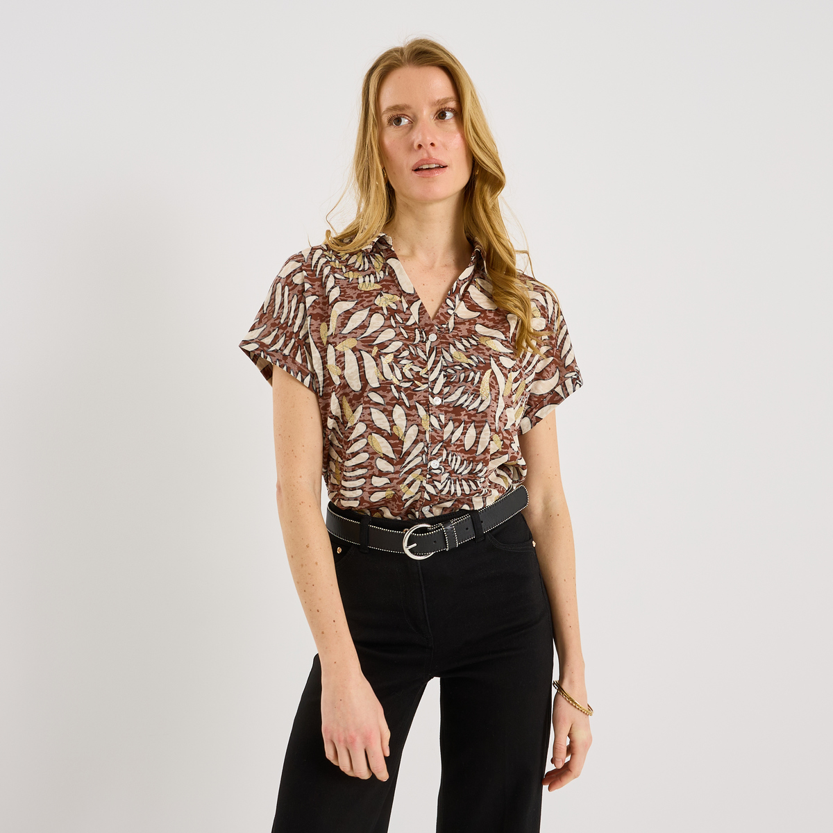 Chemise imprimé feuillage, GRAIN DE MALICE