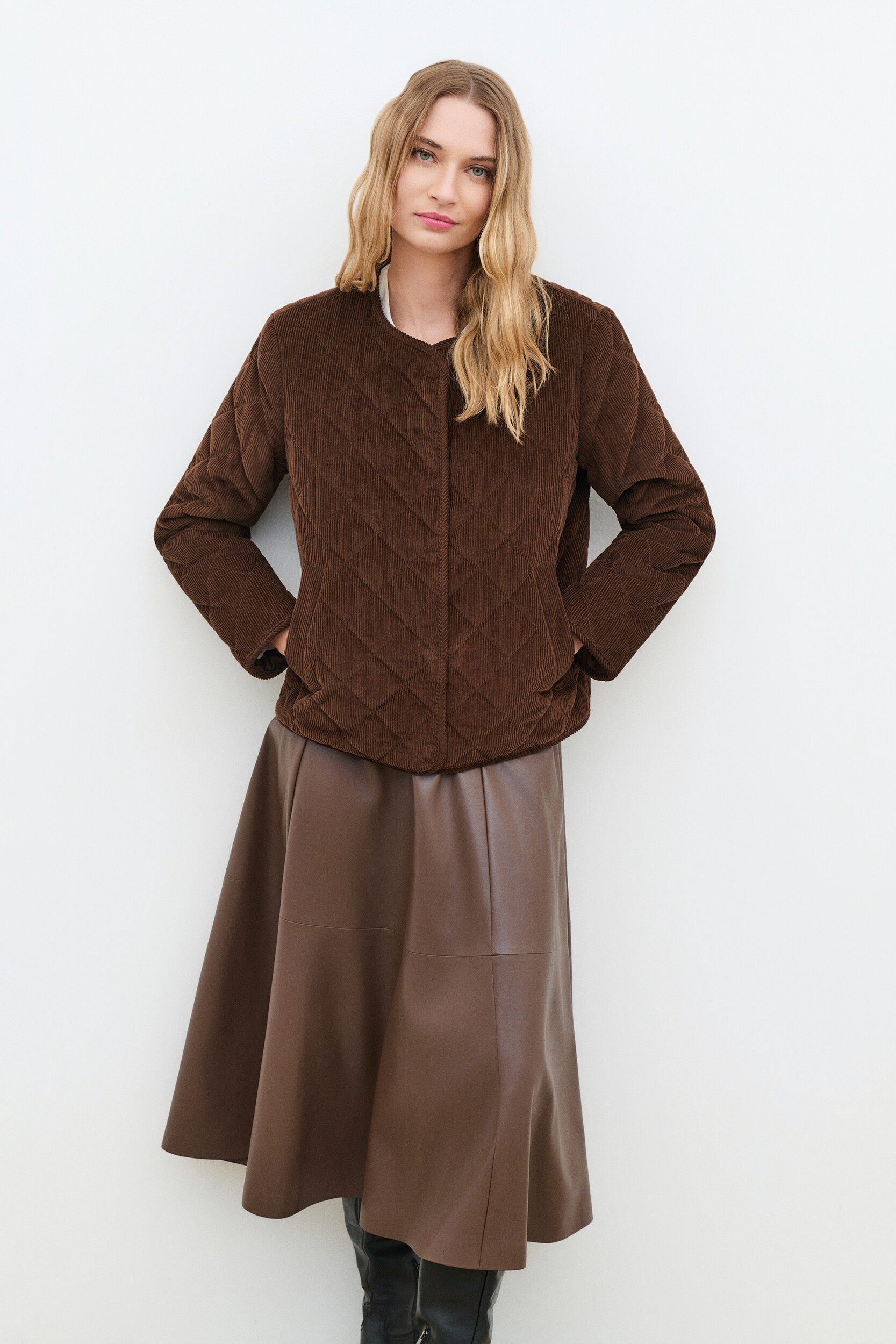 Veste droite col rond velours VROSIE, CAROLL