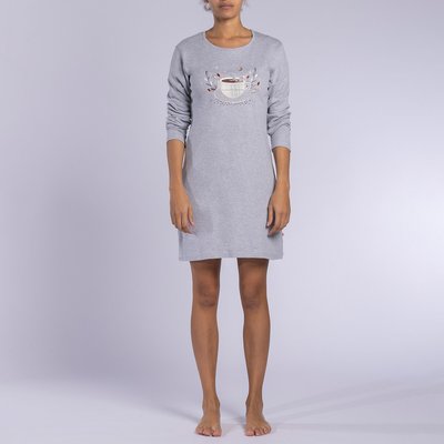 La Pause Cotton Nightshirt with Long Sleeves DODO