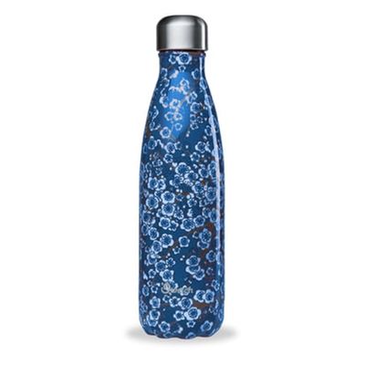 Bouteille Isotherme Flowers Inox Bleu 500 Ml QWETCH
