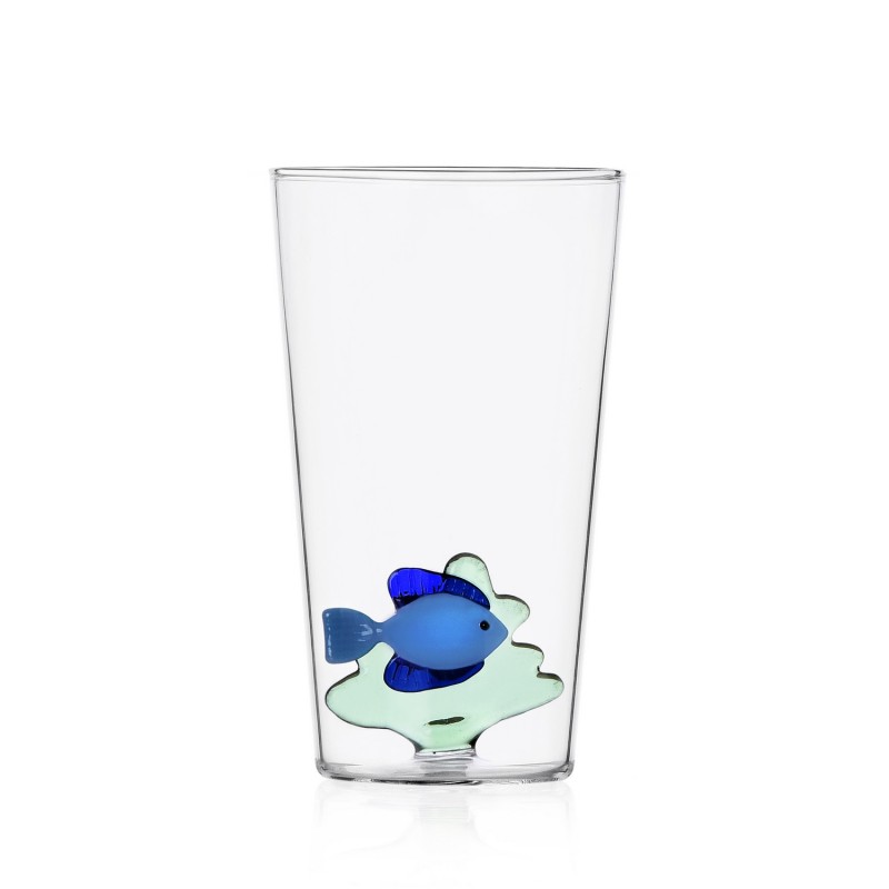 Verre poisson long drink MARINE GARDEN blue fish, ICHENDORF