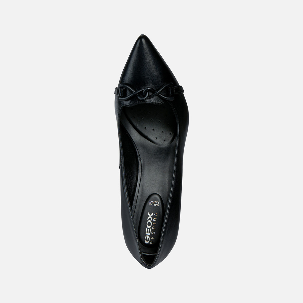 Geox Faviola - Escarpins Femme En Cuir Verni à Talon Aiguille | Semelle En Caoutchouc | Tige Cheville | Style élégant Pour Soirée Ou Bureau