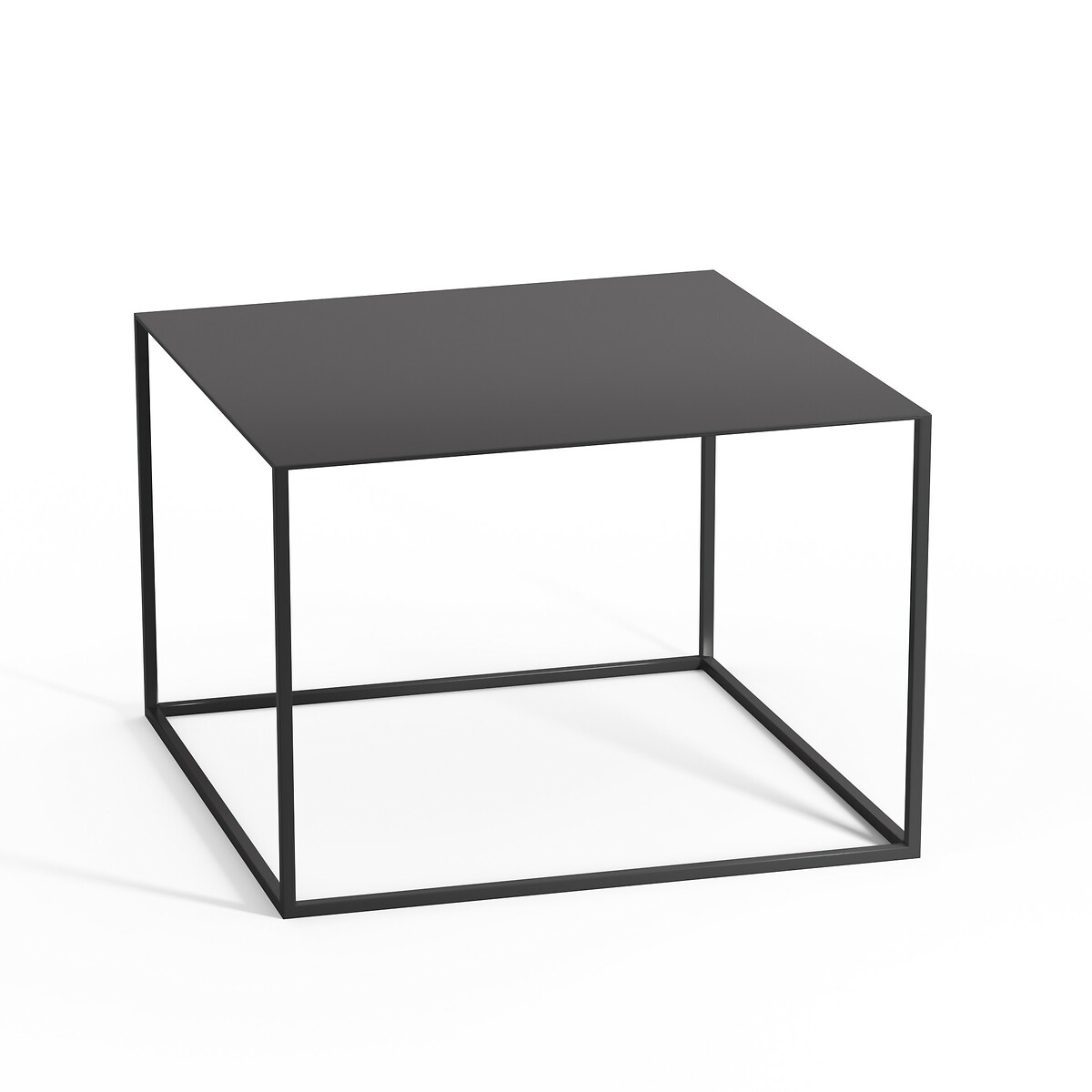 Romy Contemporary Square Metal Side, Coffee Tables Black Metal