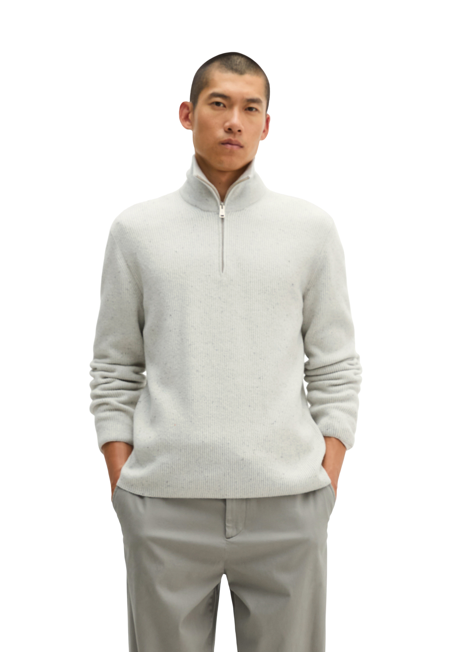 Pull-over à col roulé en tweed, coupe classique en mélange de laine de mouton douce, MARC O'POLO