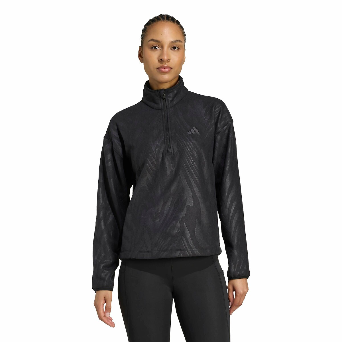 Forro polar de media cremallera con estampado animal, adidas Performance
