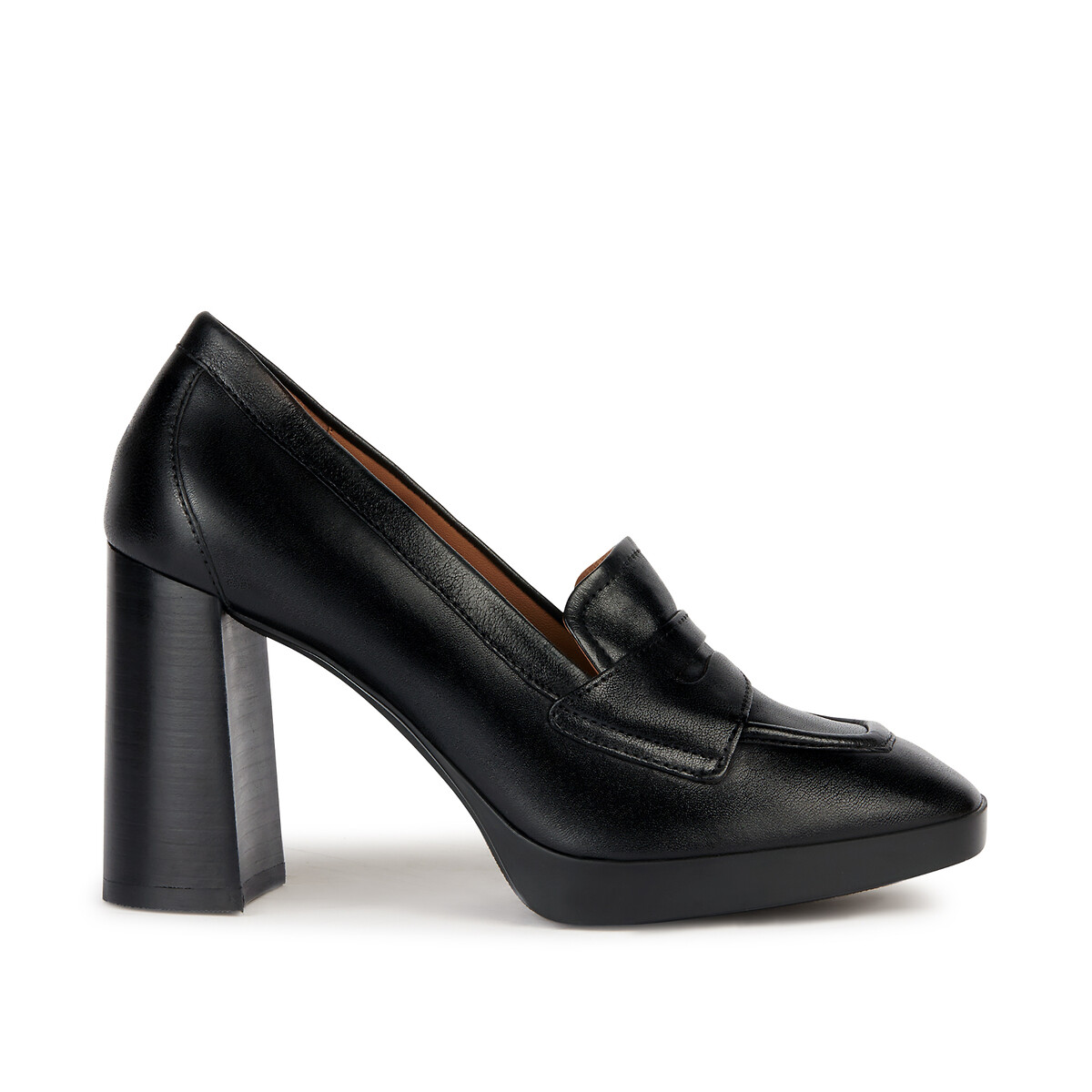 Teulada Breathable Leather Loafers with Block Heel