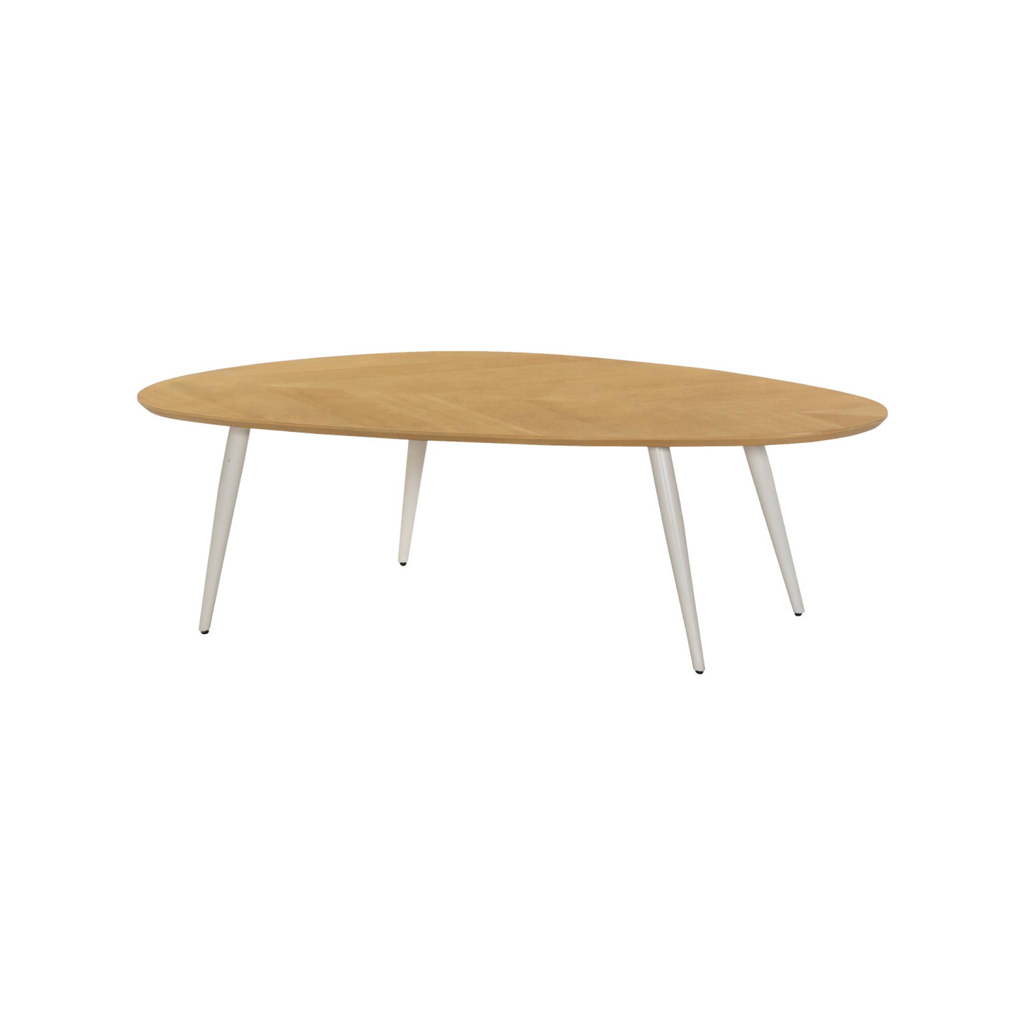 Table basse organique décor bois placage manguier piètement acier VANYA, SWEEEK
