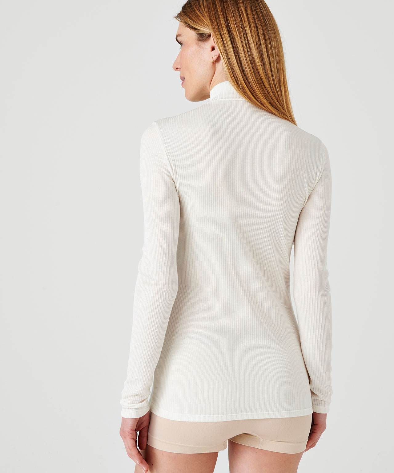 Sous pull col montant maille cotelee labellisee thermolactyl et soie Damart La Redoute