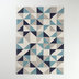 Grau/Blau Bedruckt