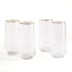 KIVY Lot 4 Verres à Eau Striés Empilables 190ml - Verres Modernes Cristal Renforcé Pour Jus/Cocktails