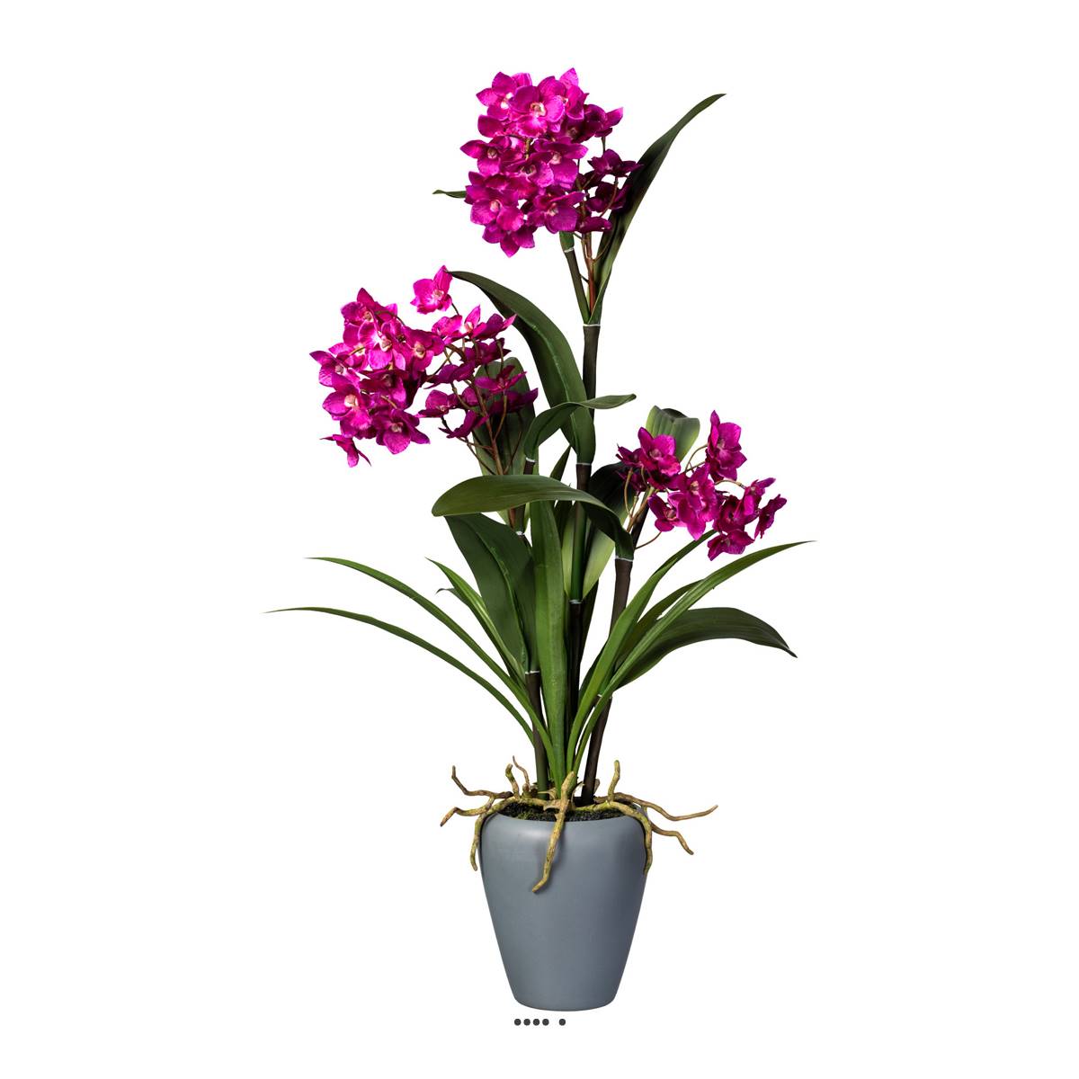 Orchidée Dendrobium factice 3 hampes vase, ARTIFICIELLES