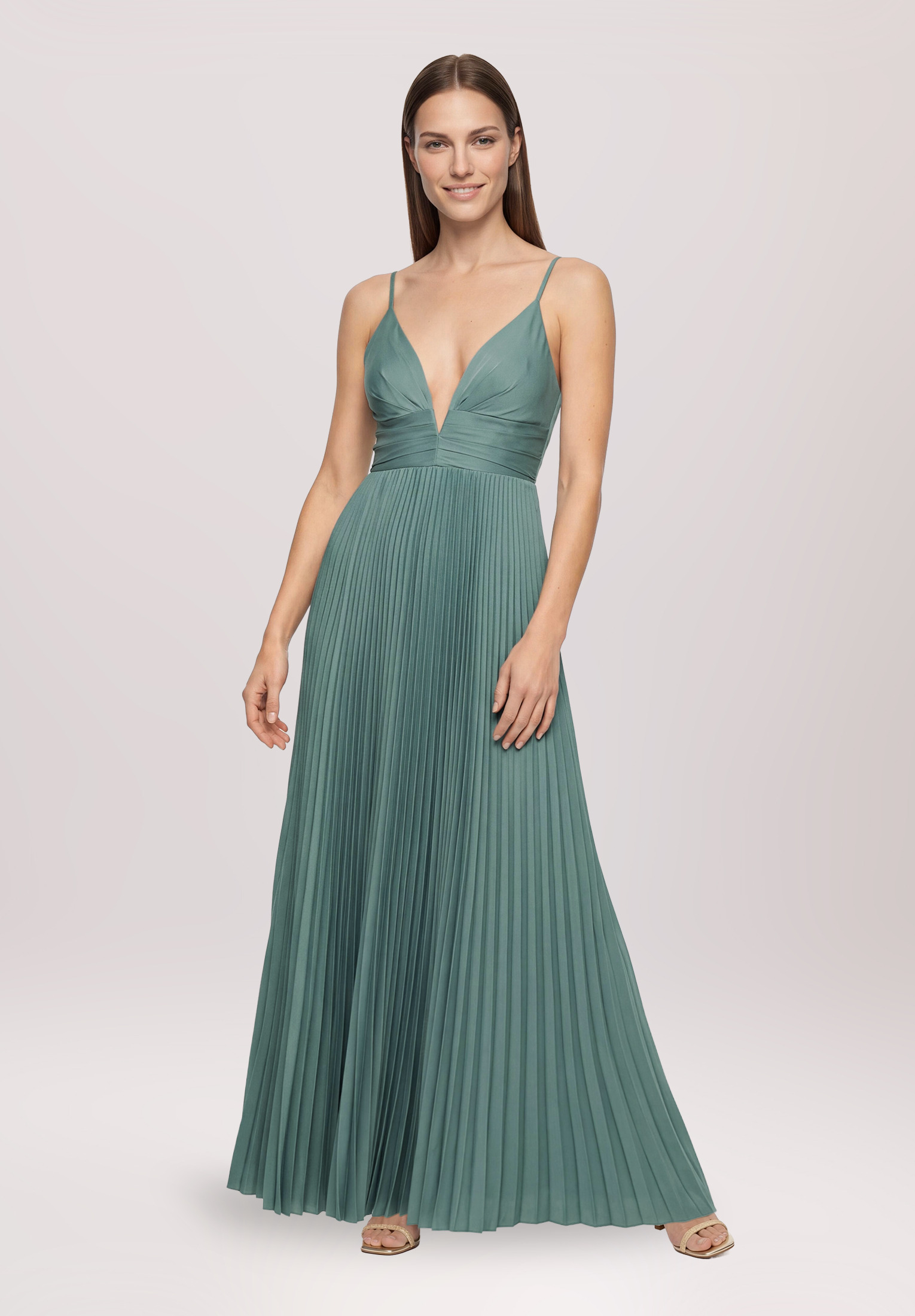 Robe en chiffon à encolure en v, VERA MONT