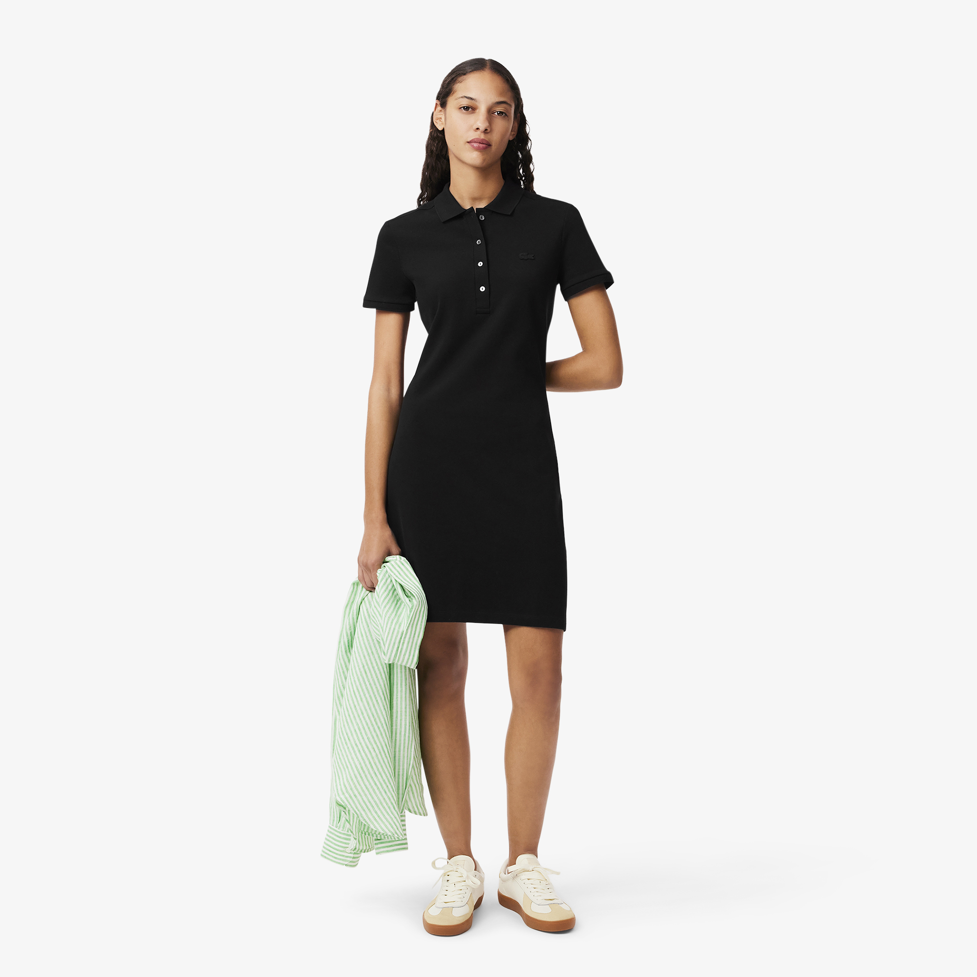 Robe polo slim fit en mini Piqué stretch, LACOSTE