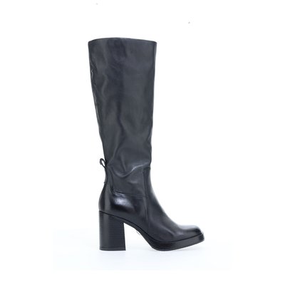 Leather Heeled Calf Boots with Square Toe MJUS