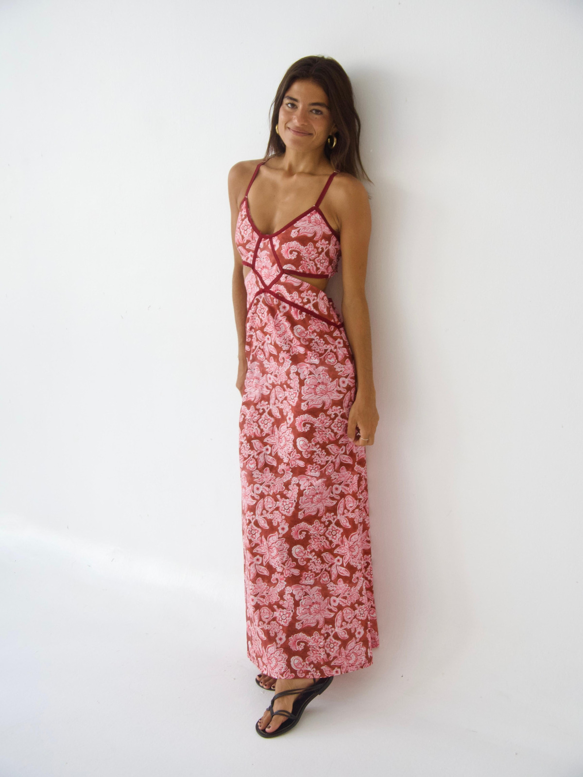 Robe longue fleurie cut-out ONA, MINDTRAVELER