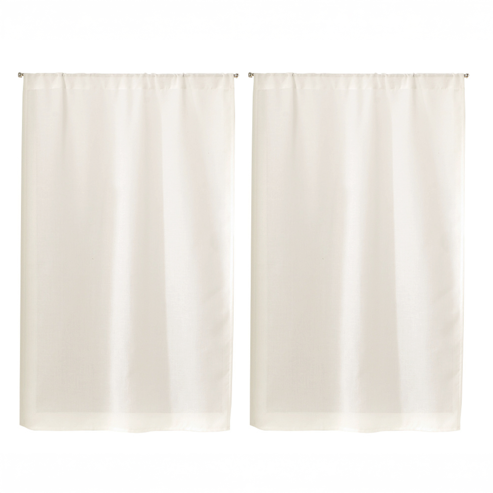 Paire de Petits rideaux Unis en Etamine, LINDER