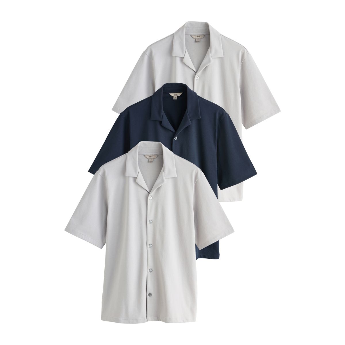 Chemise en jersey à col revers, lot de 3, NEXT