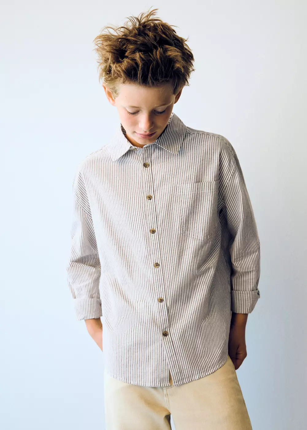 Chemise oxford rayée, MANGO KIDS