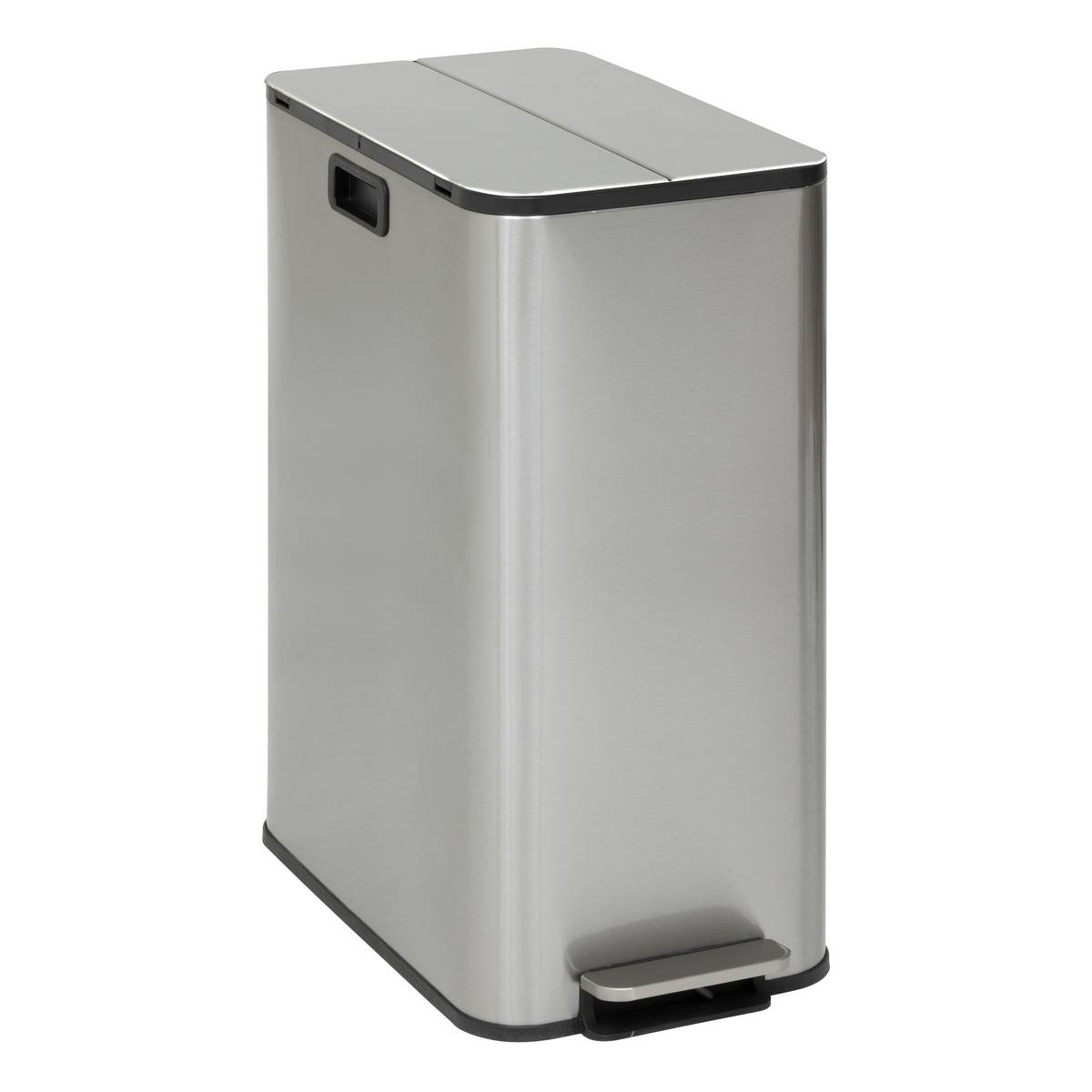 Poubelle de tri à pédales 2x28L inox DELTA, 5FIVE SIMPLY SMART