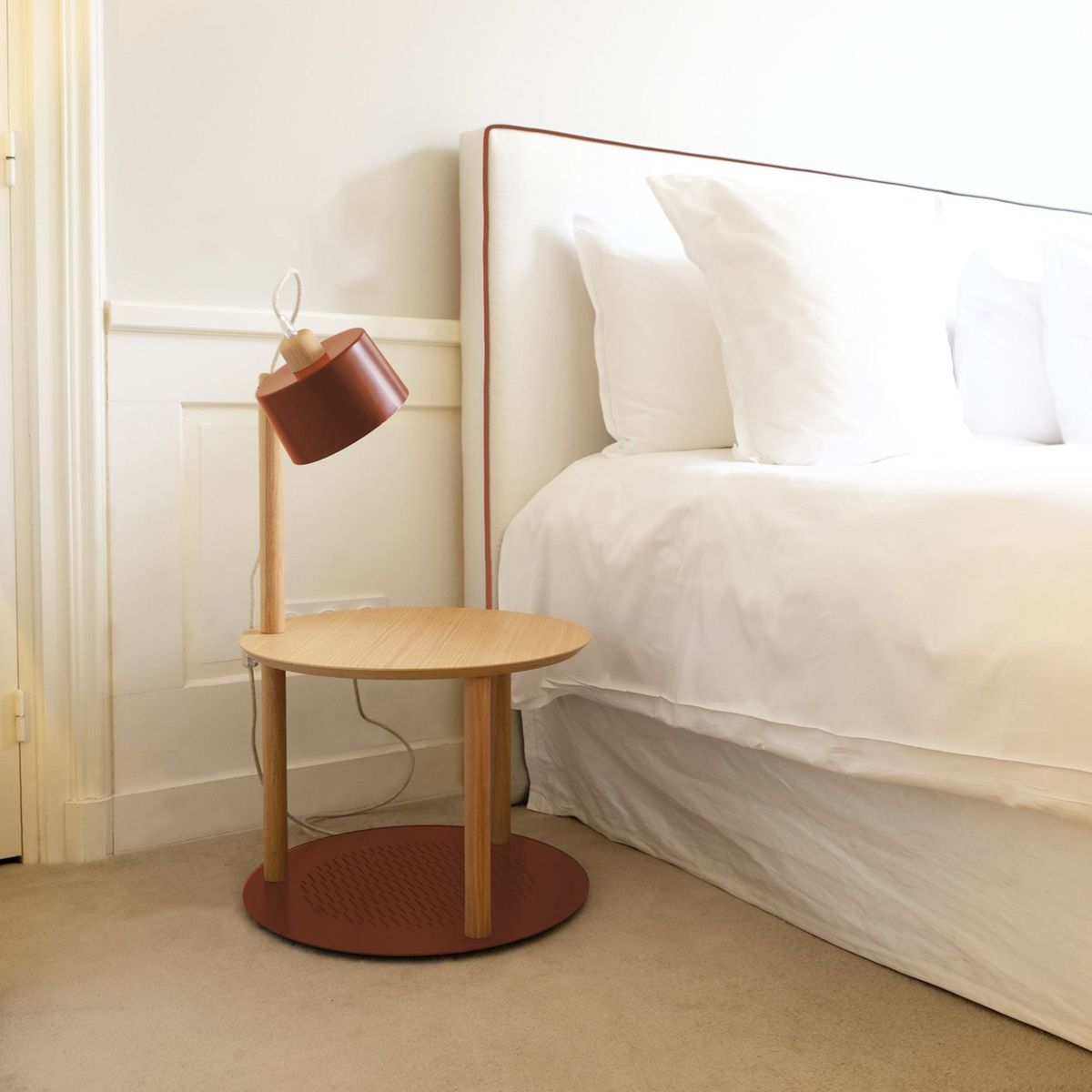 table de chevet by charlotte en chene & metal