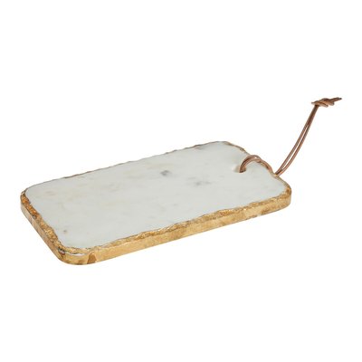 White Marble Rectangular Chopping Board with Gold Finish SO'HOME