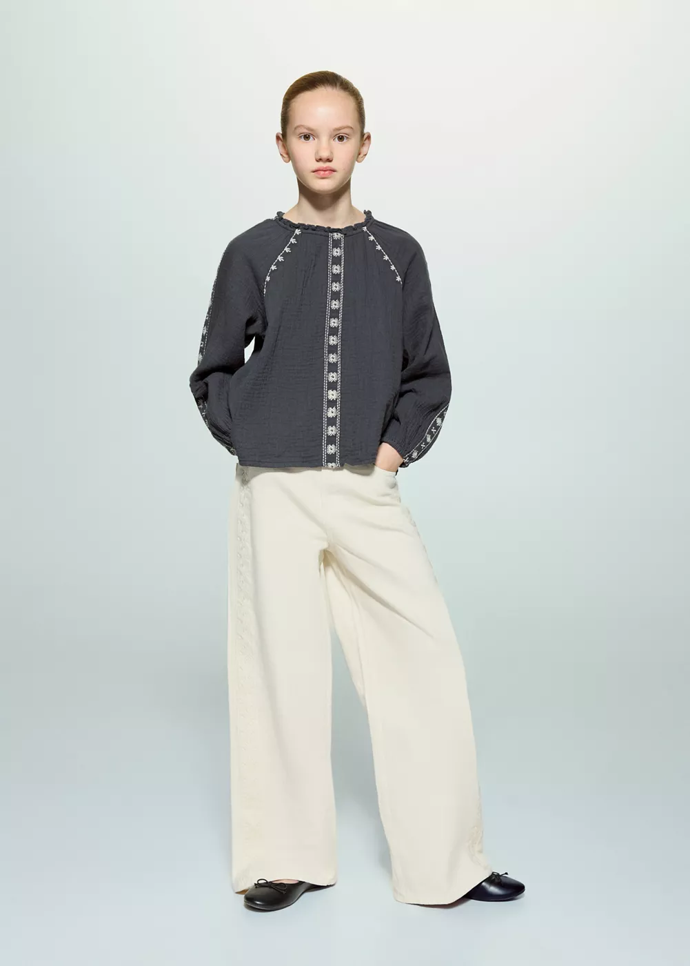 Blouse coton broderie, MANGO KIDS