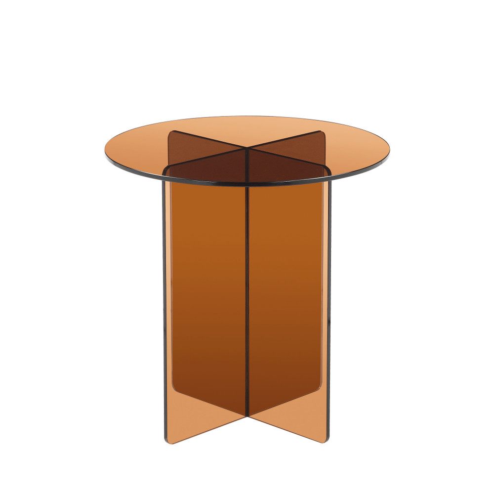Table d'appoint ronde en verre  45cm- BOSTON, DRAWER