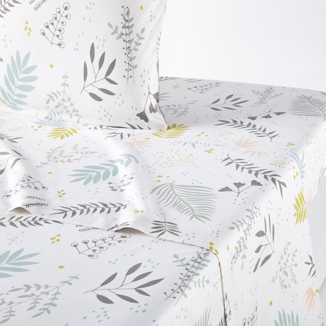 Suzanne Floral 100% Cotton Percale 200 Thread Count Flat Sheet, printed, LA REDOUTE INTERIEURS