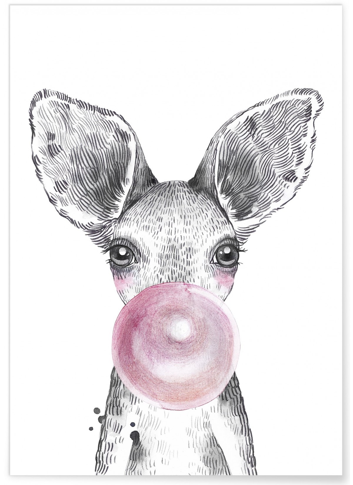 Affiche 'Bulle de Kangourou Rose', L'AFFICHERIE