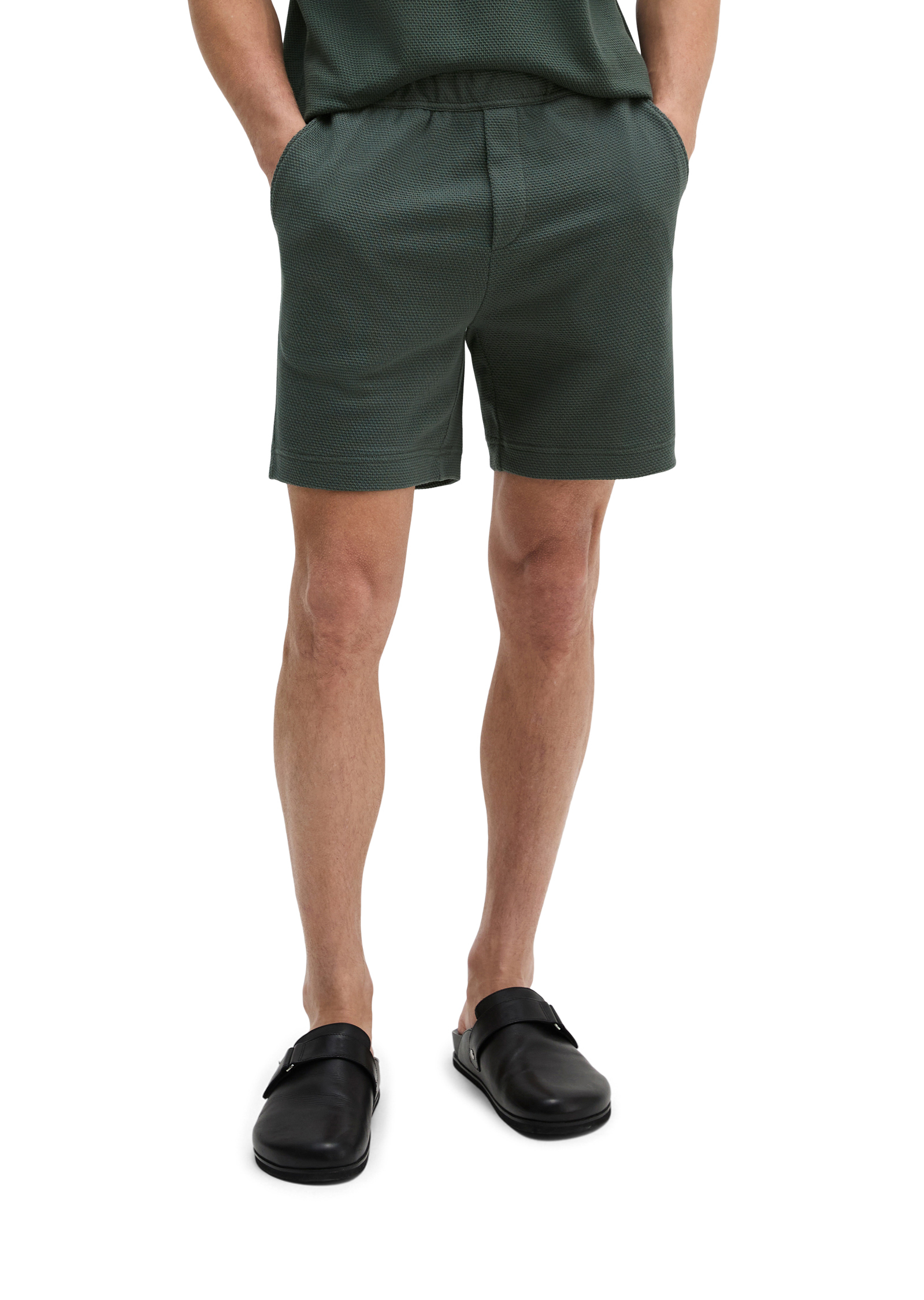 Short en jersey coupe classique avec une fine structure gaufrée, MARC O'POLO