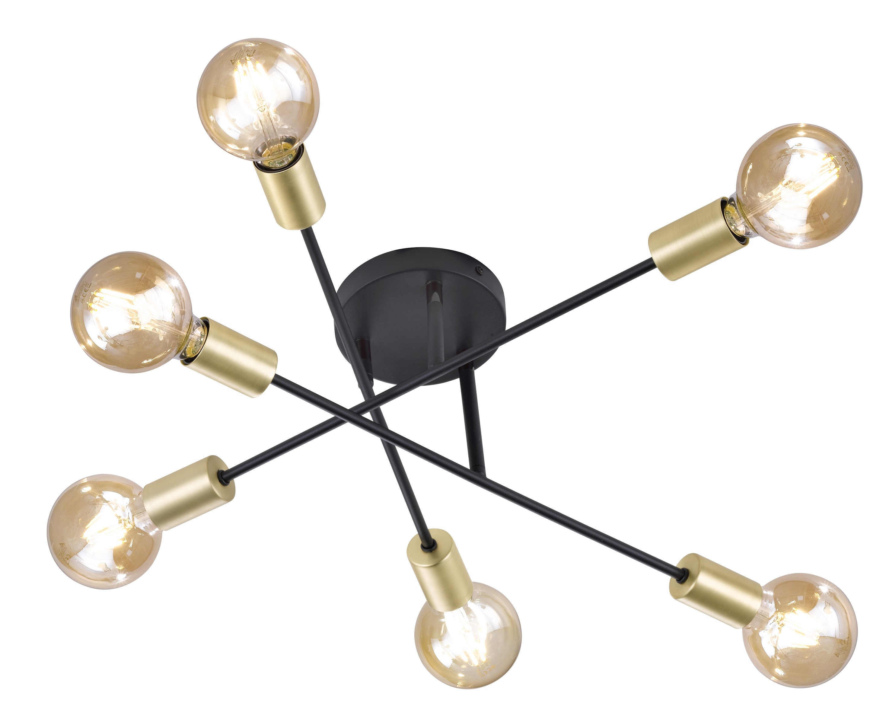 Plafonnier design en métal industriel, D.57 , CROSS, TRIO