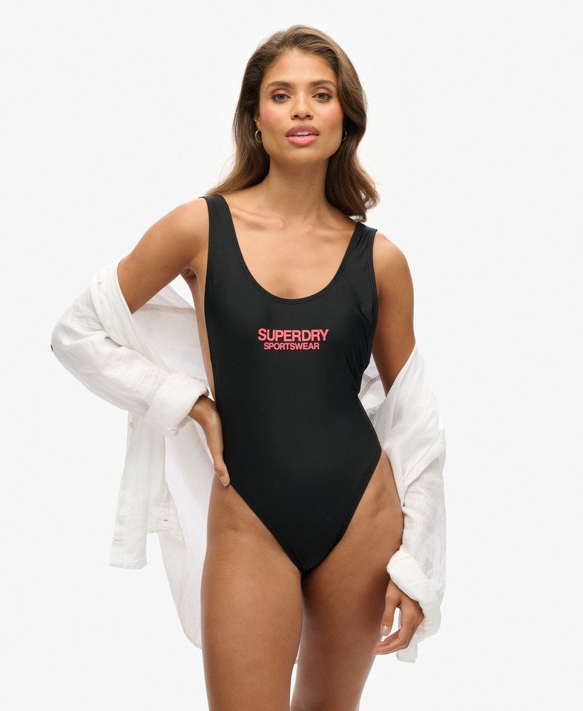 Maillot de bain élastique à dos échancré, SUPERDRY