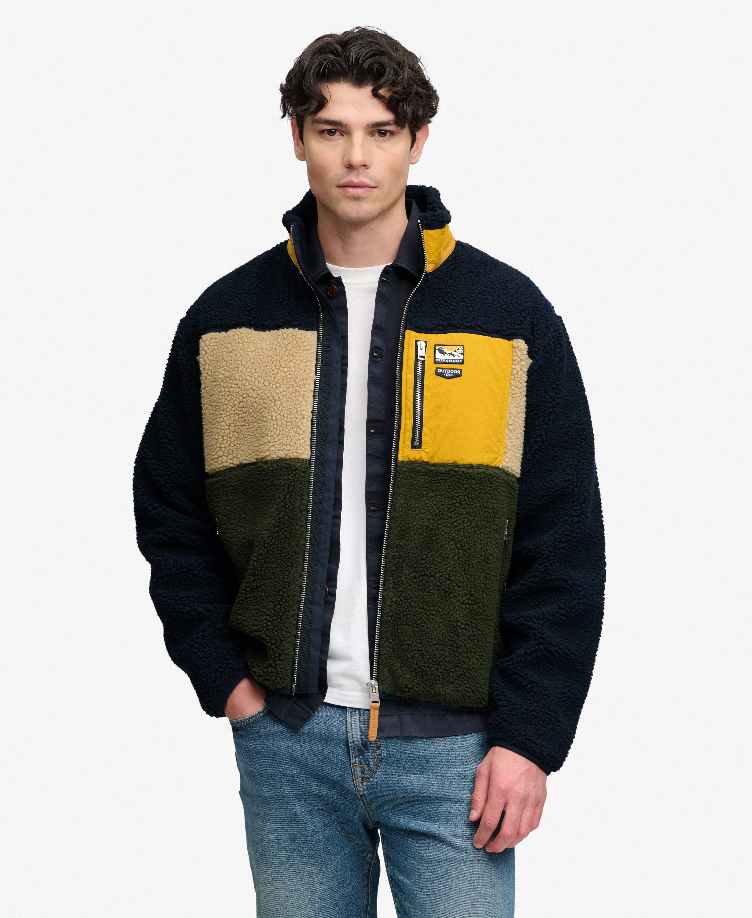 Polaire Zippée Rétro Color Block, SUPERDRY