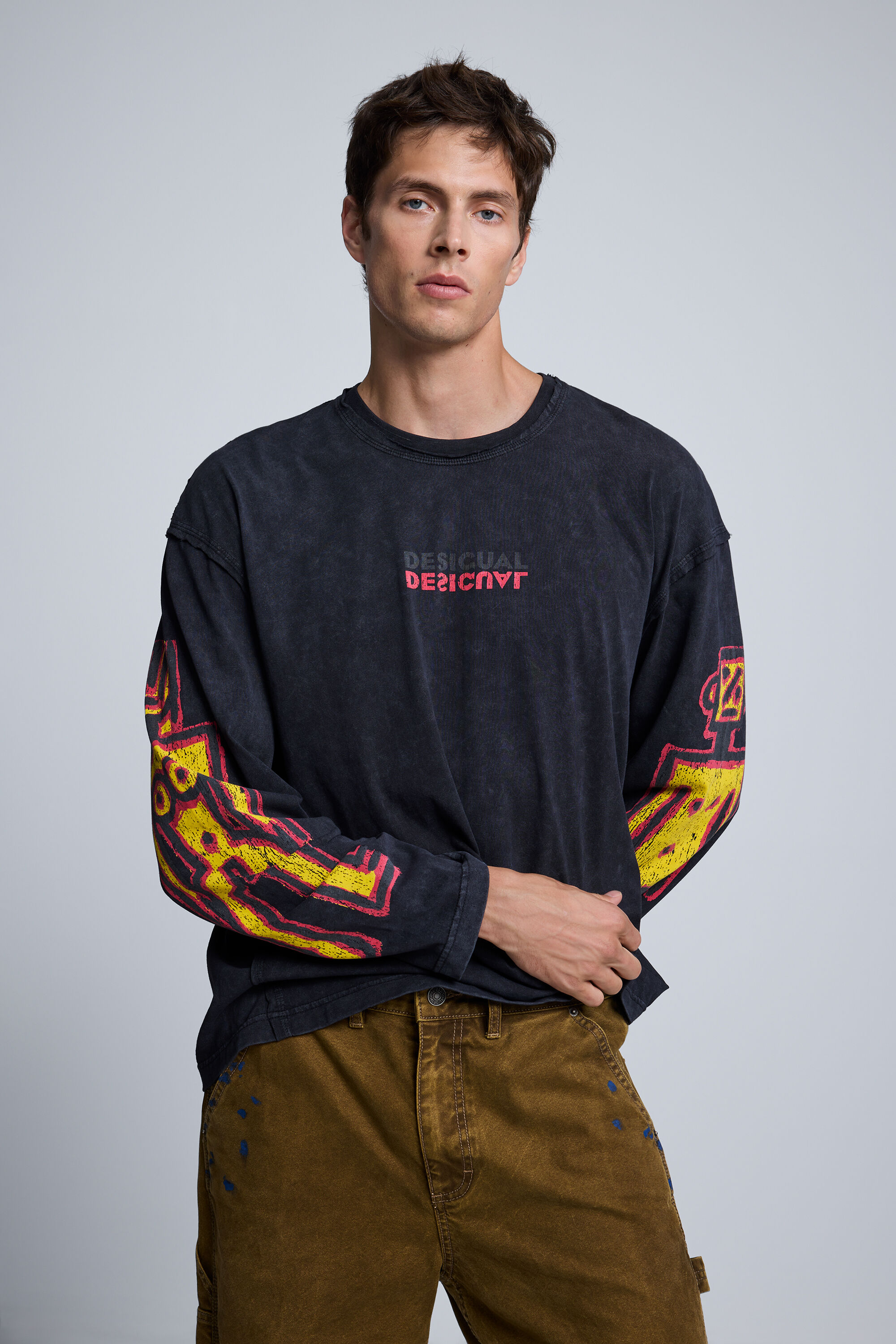 T-shirt à manches longues en coton, DESIGUAL