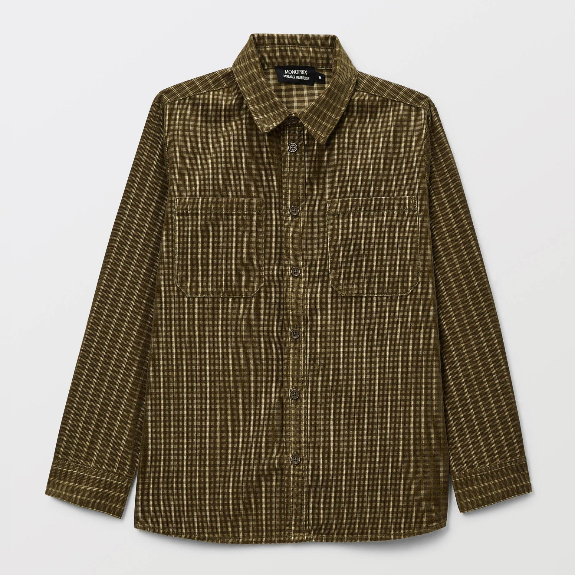 Chemise à carreaux en coton, MONOPRIX
