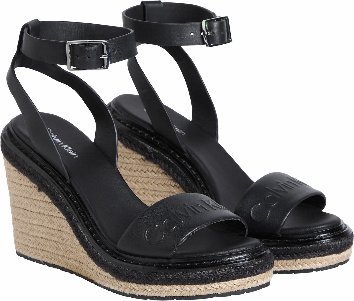 Calvin Klein Jeans Sandalias con tacón en cuña de piel