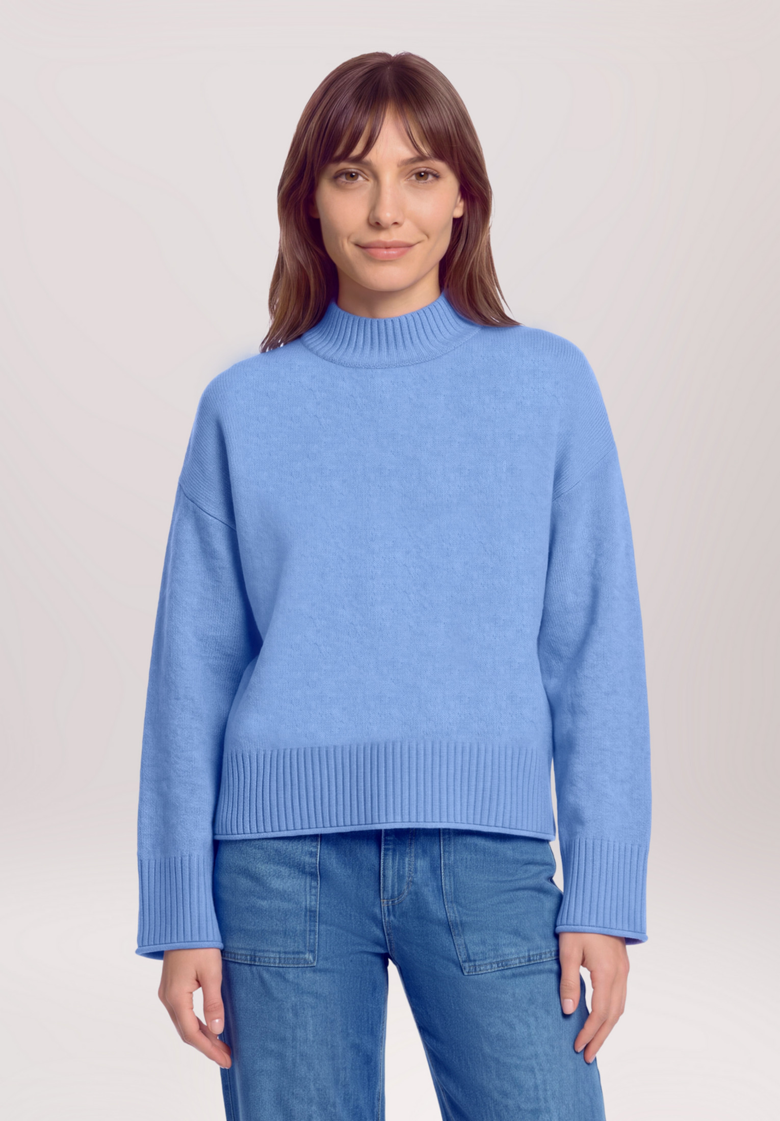 Pull-over en maille à col droit, BETTY & CO