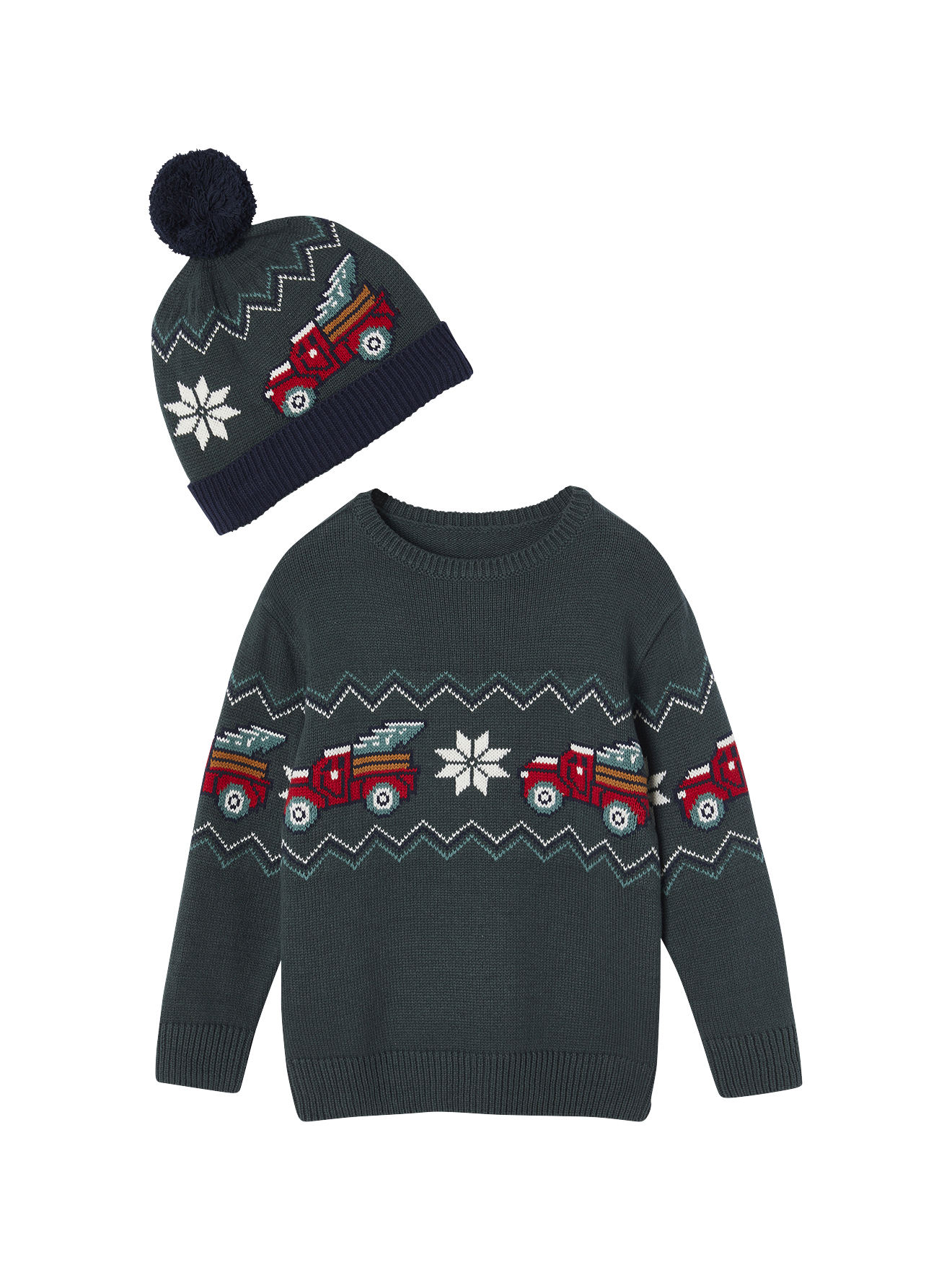 Pull Jacquard Coffret NOEL, VERTBAUDET