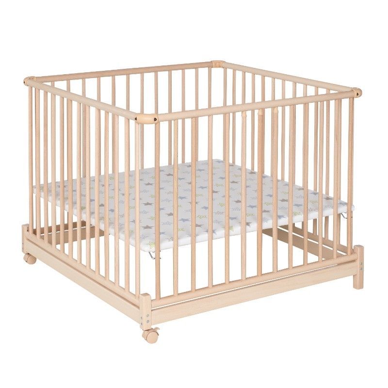 Parc Pliable Euro Parc Plus En Hetre Naturel Etoiles 97x97cm Naturel Geuther La Redoute