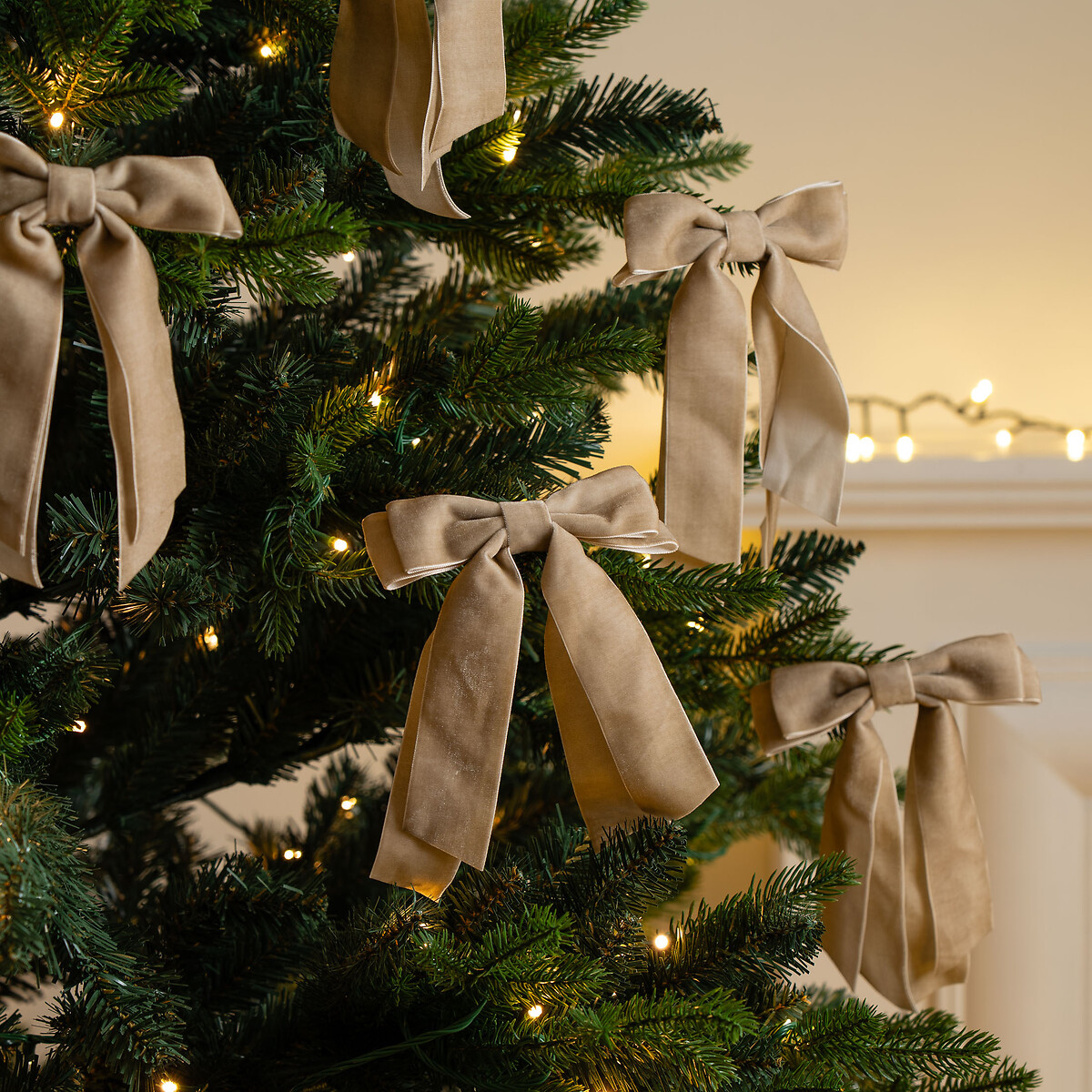 Set of 6 Clip-on Velvet Bow Tree Decorations, SO'HOME