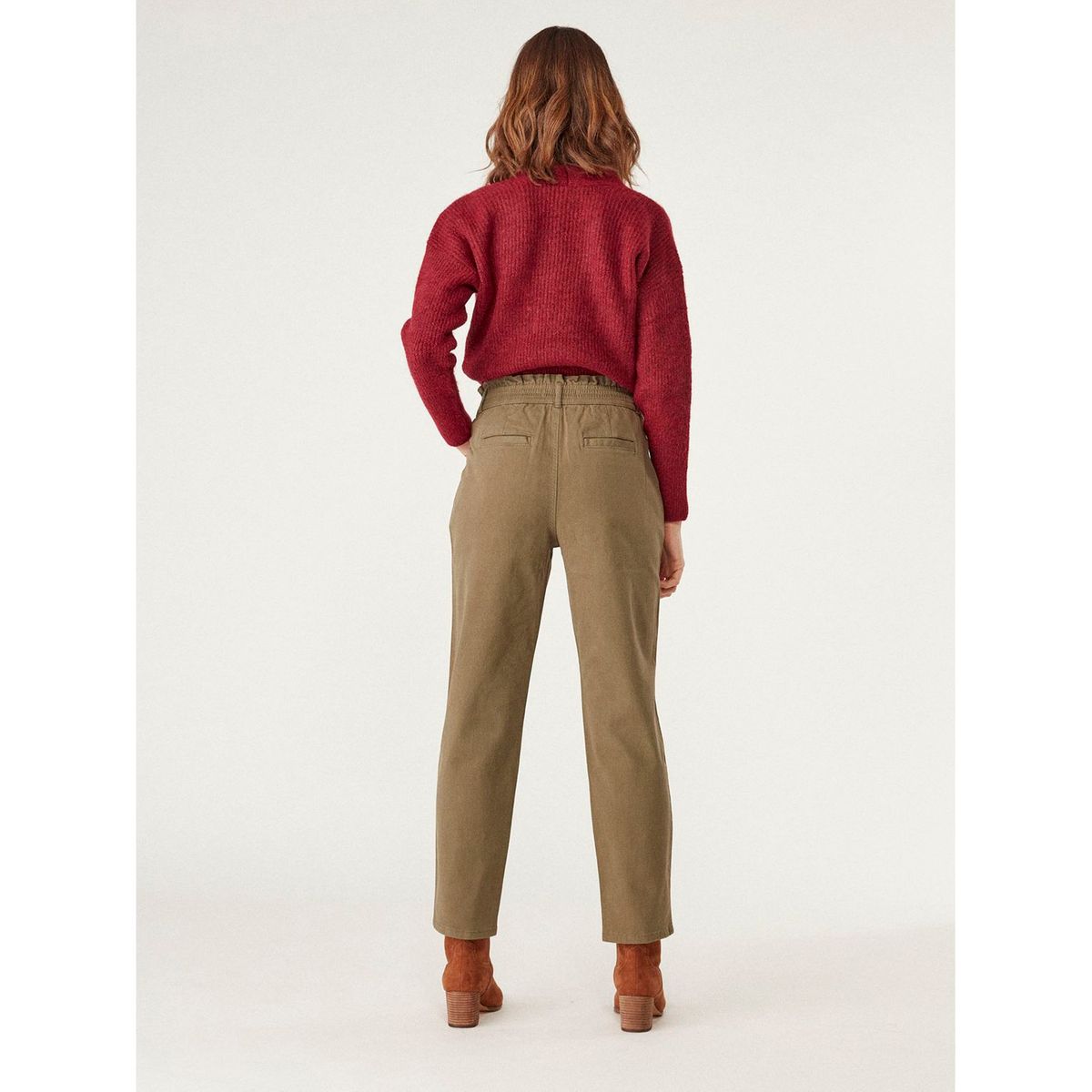 Pantalon paperbag vert Naf Naf | La Redoute